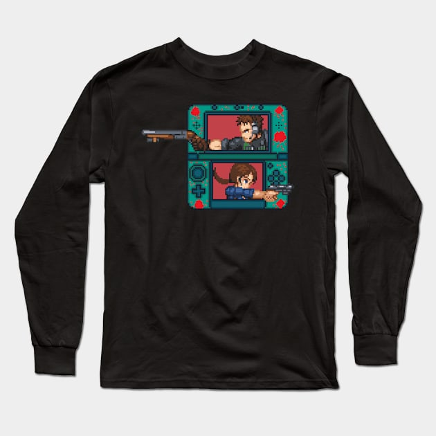 Resident Evil DS Pixel Art Long Sleeve T-Shirt by AlleenasPixels